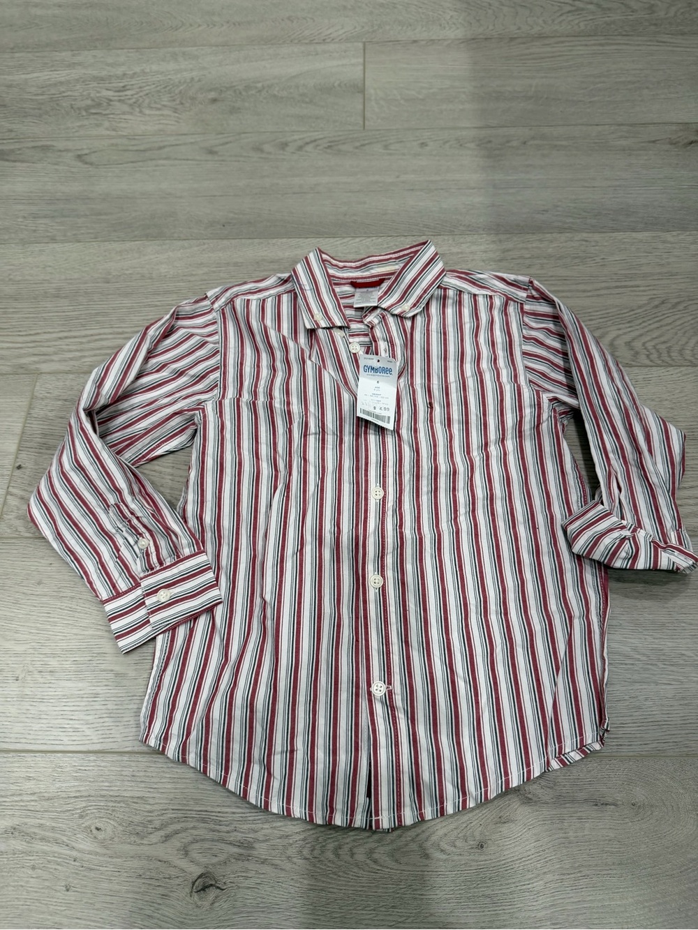 Gymboree Red and White Striped Casual Button-Down Shirt